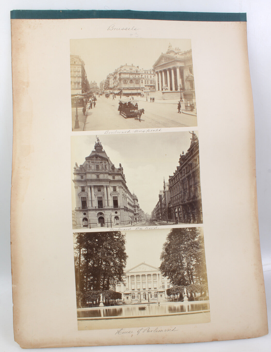 BRUSSELS STREET SCENES AND ARCHITECTURAL VIEWS. ALBUMEN PHOTOS.