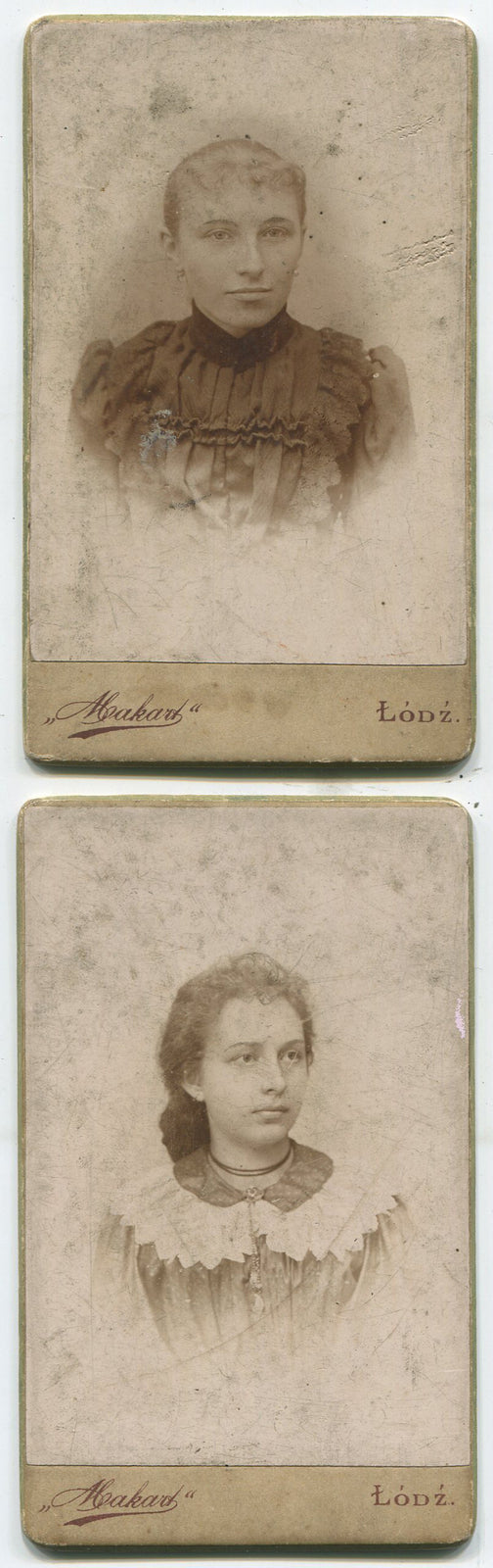 YOUNG WOMEN FROM LODZ, POLAND. CDV 2 SET.