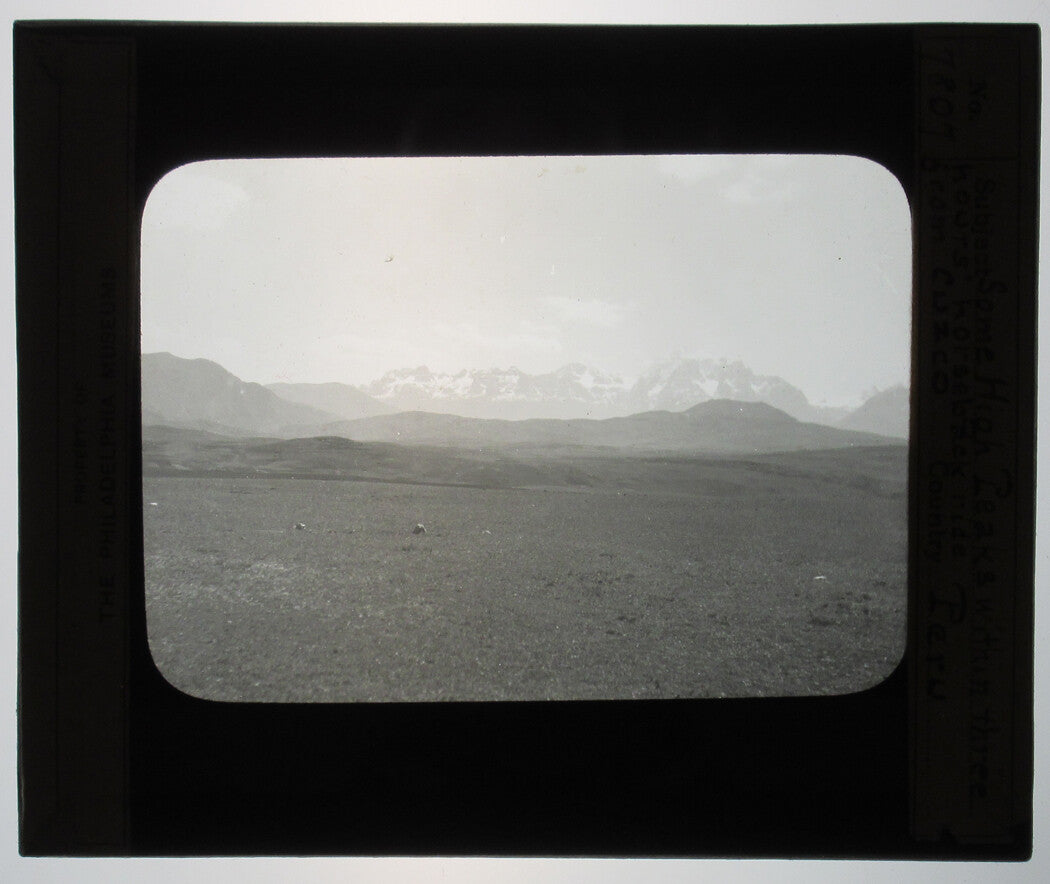 Vintage Peru Mountain Peaks Photo on Glass Lantern Slide - 3.25 x 4 in, with wear