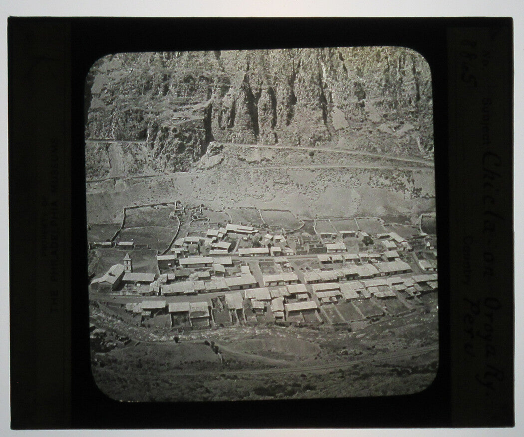 VILLAGE IN PERU. PHOTO ON GLASS.