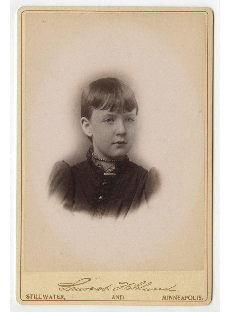 CAB CARD PHOTO GIRL FROM STILLWATER, MINNEAPOLIS