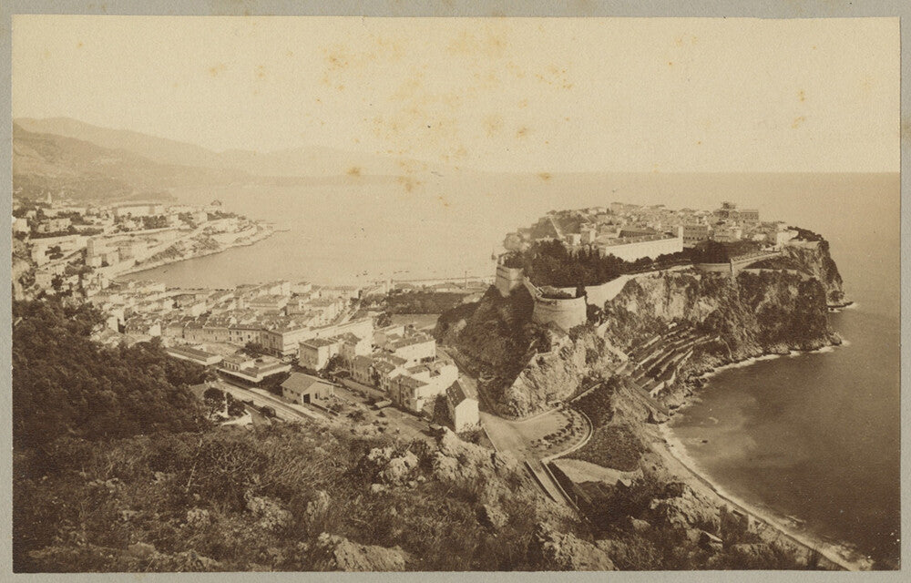 AERIAL LANDSCAPE PHOTO VINT MONACO/MONTE CARLO COASTLINE