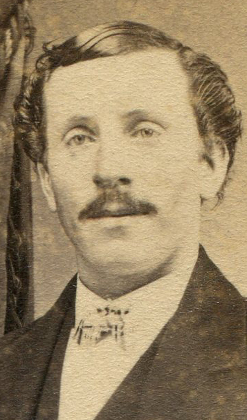 MAN WITH SLICKED BACKED HAIR, NICE CLOTHES. CDV. JONESVILLE, MICHIGAN.