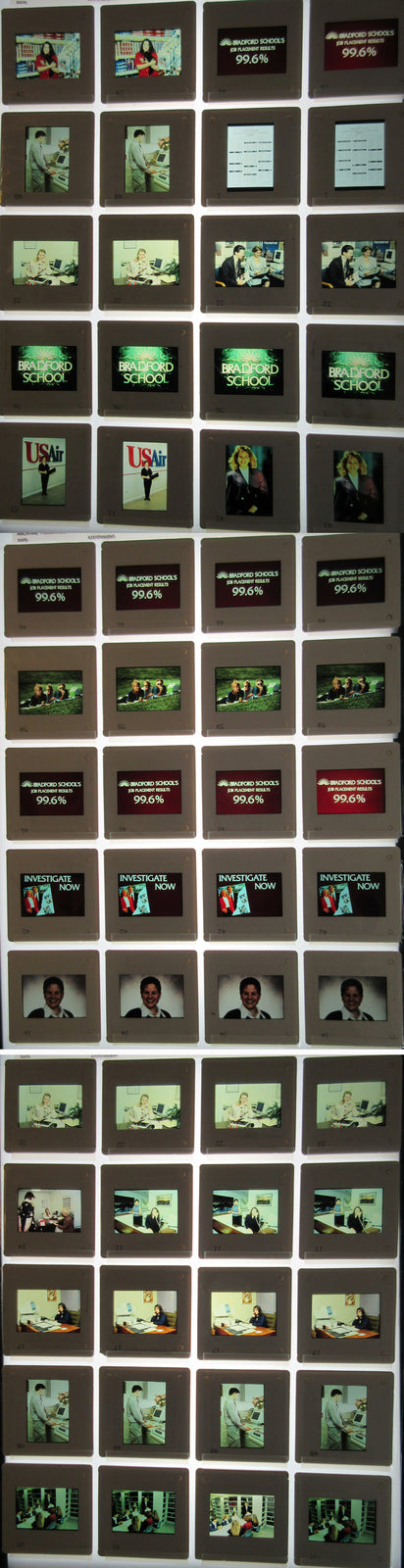 BRADFORD SCHOOL, PITTSBURGH, PA. 500 SLIDES. KODACHROME, EKTACHROME TRANSPARENCY