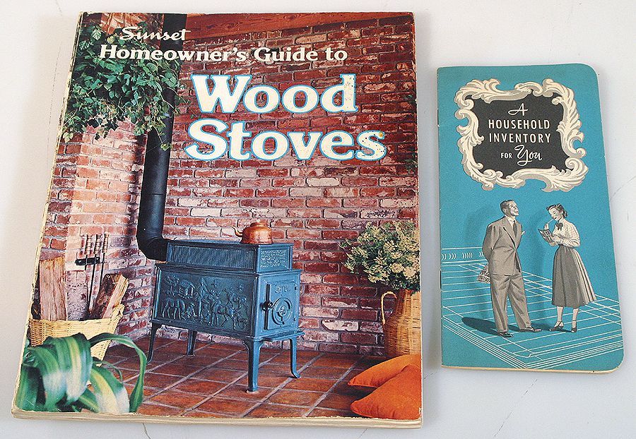SUNSET HOMEOWNERS GUIDE TO WOOD STOVES AND HOUSEHOLD INVENTORY CHECK LIST BOOK