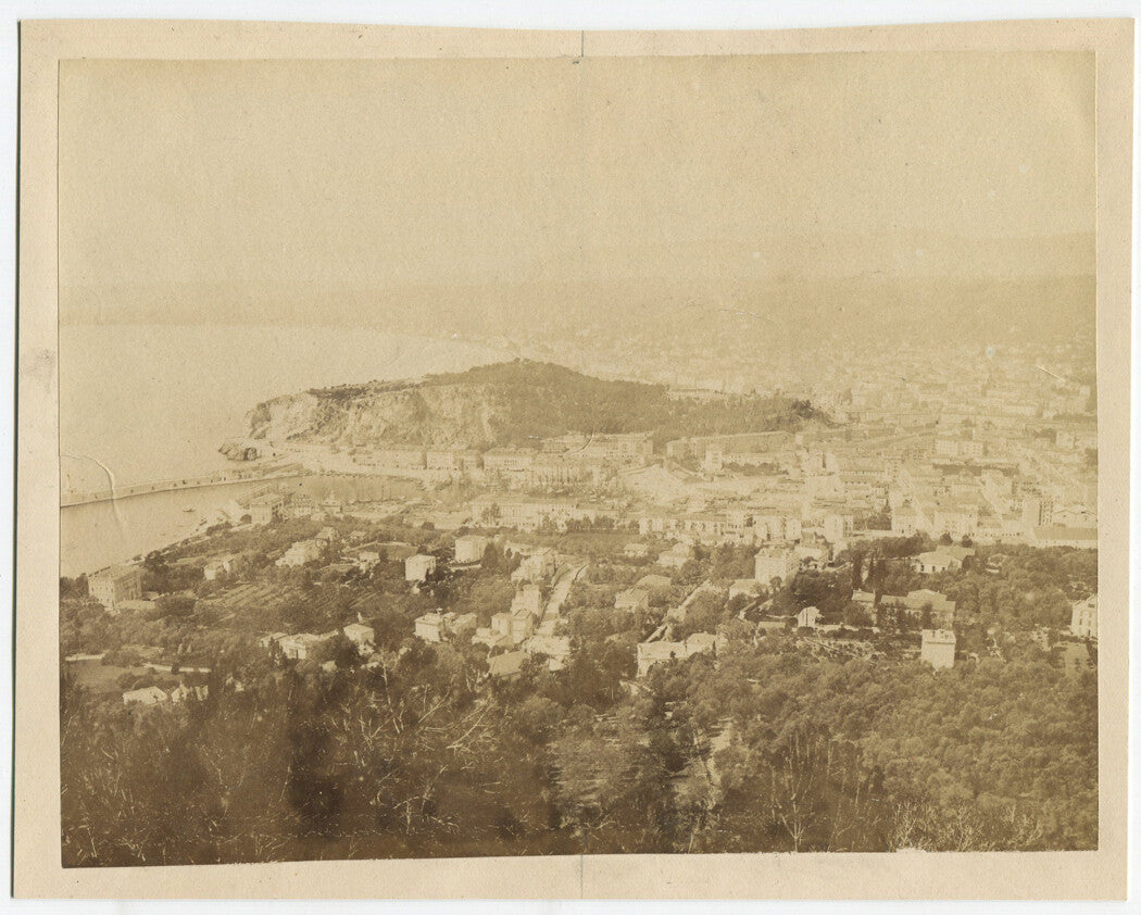 SEASIDE EUROPEAN CITY. 6.25 X 8.25 INCH ALBUMEN CIRCA 1890.