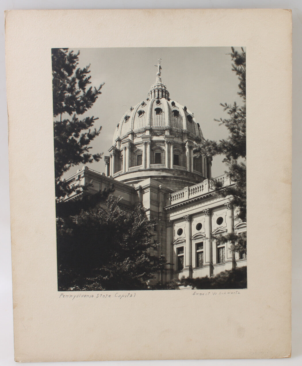 PENNSYLVANIA STATE CAPITAL BUILDING. 14 X 11 SILVER PRINT.