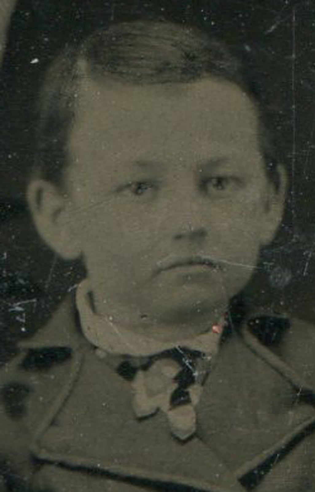 Tintype Portrait: Young Boy Holding Hat, Vintage Photo 3.25x2.25 in
