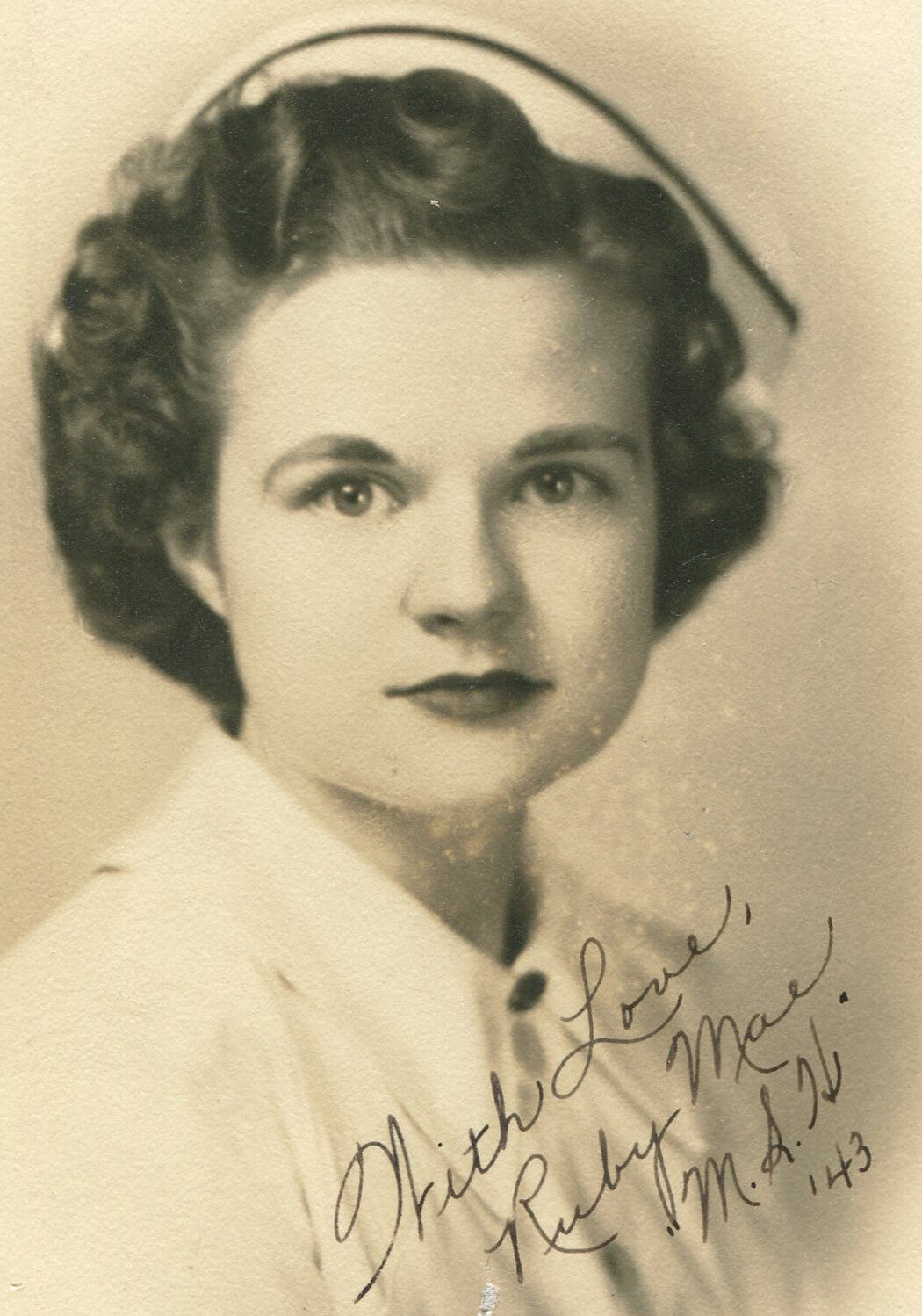 Vintage Nursing School Graduate Photo 1943, 4x6 - Original, Authentic, with Wear