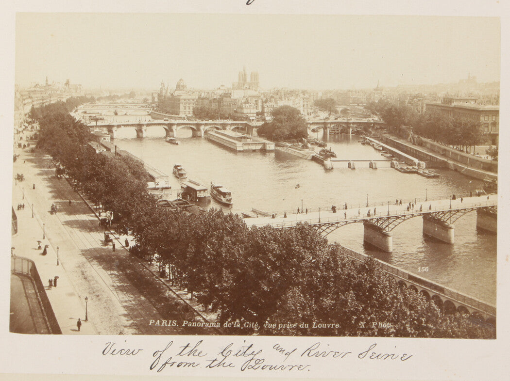 VIEW OF PARIS AND THE RIVER SEINE FROM THE LOUVRE. PARIS, FRANCE. 8x10 reprint