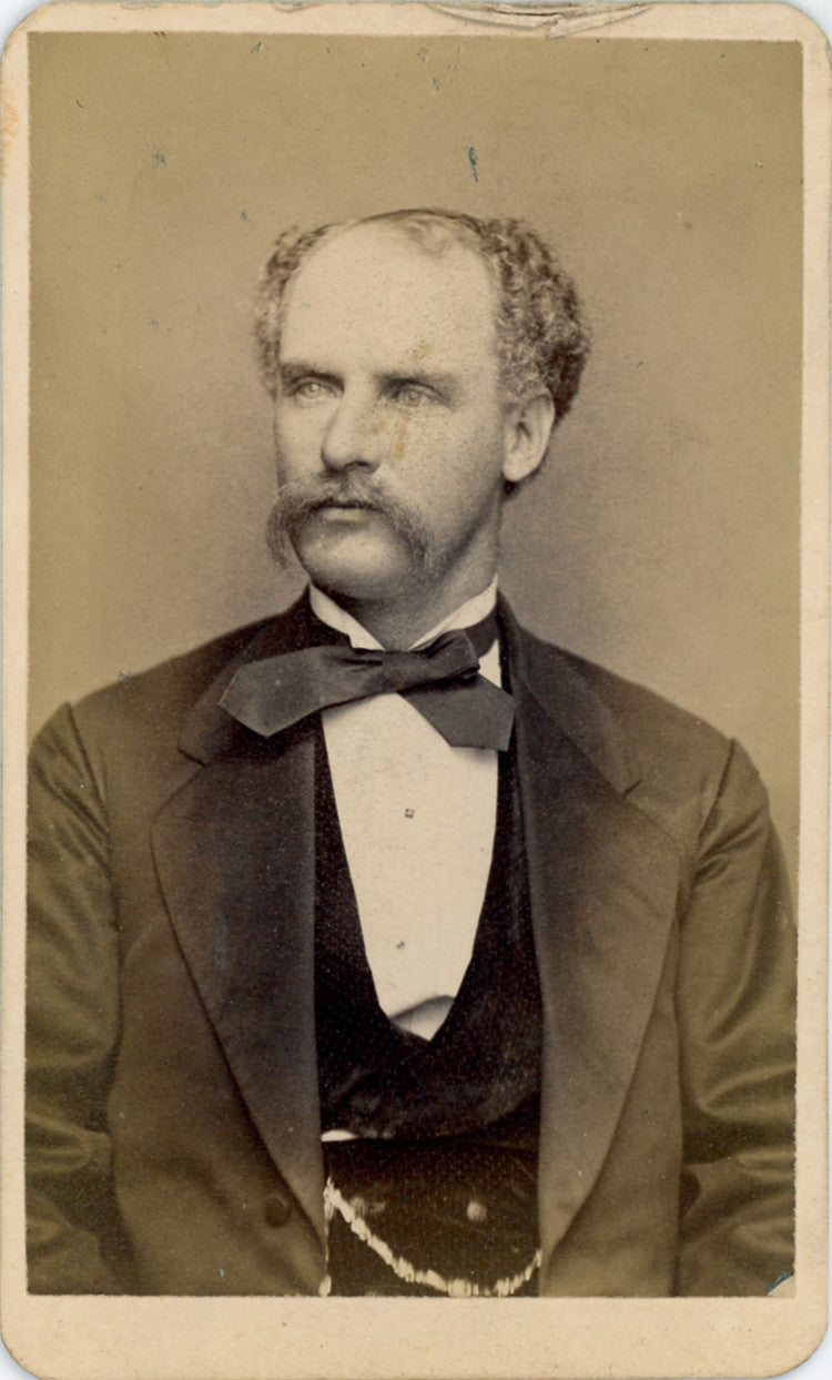 MAN IN CROOKED BOW TIE, BIG MUSTACHE. CDV. RICHMOND, VA.