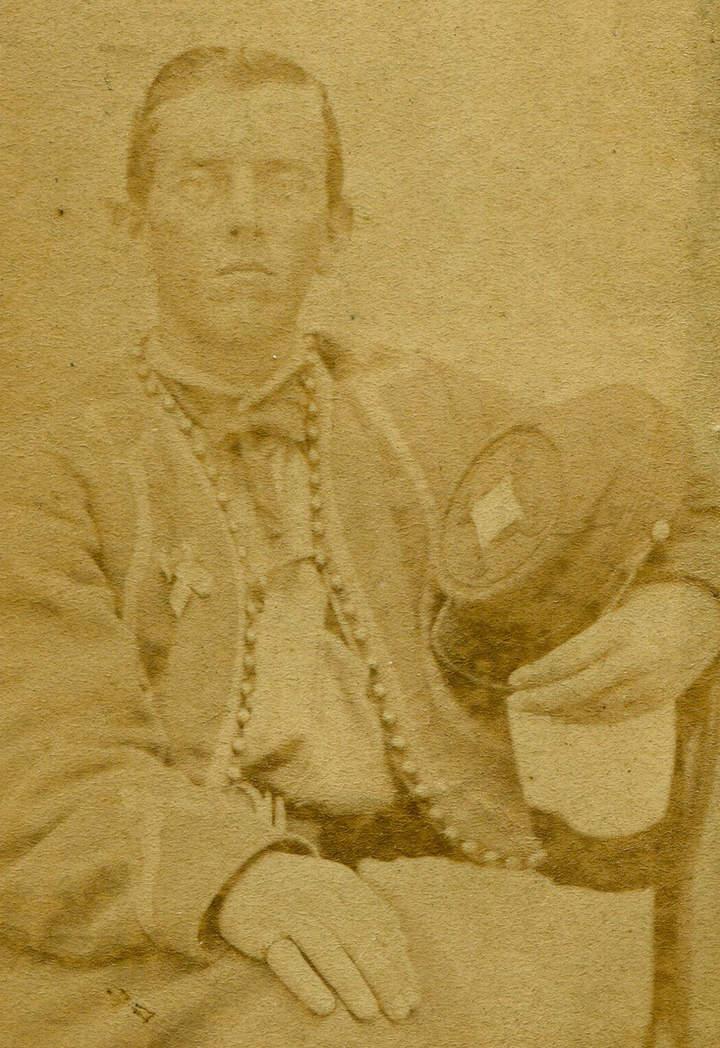 CIVIL WAR SOLDIER, ZOUAVE UNIFORM. SOUTH READING, MASS. CDV.