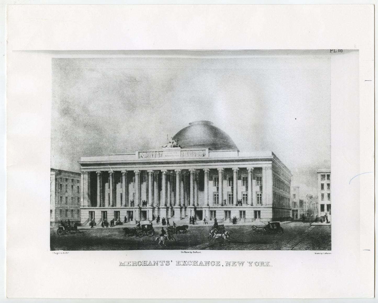 MERCHANTS EXCHANGE BUILDING, 55 WALL STREET, NEW YORK, 8X10 PHOTO REPRINT ONLY