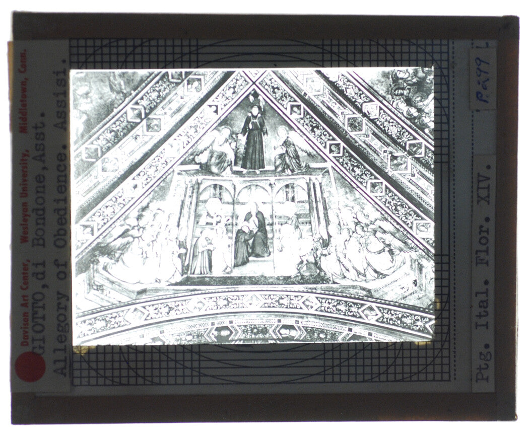 ALLEGORY OF OBEDIENCE. PHOTO OF PAINTING ON GLASS. LANTERN SLIDE.