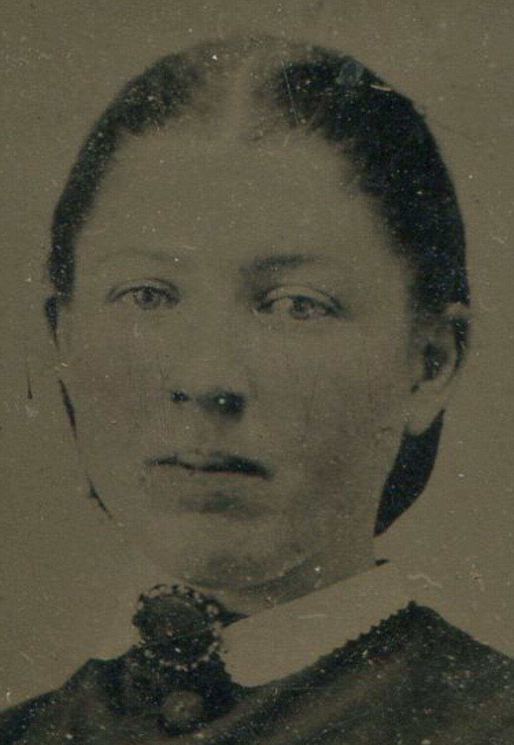 Vintage Tintype Woman Portrait, Period Copy 3.5 x 2 in, Vintage Photograph