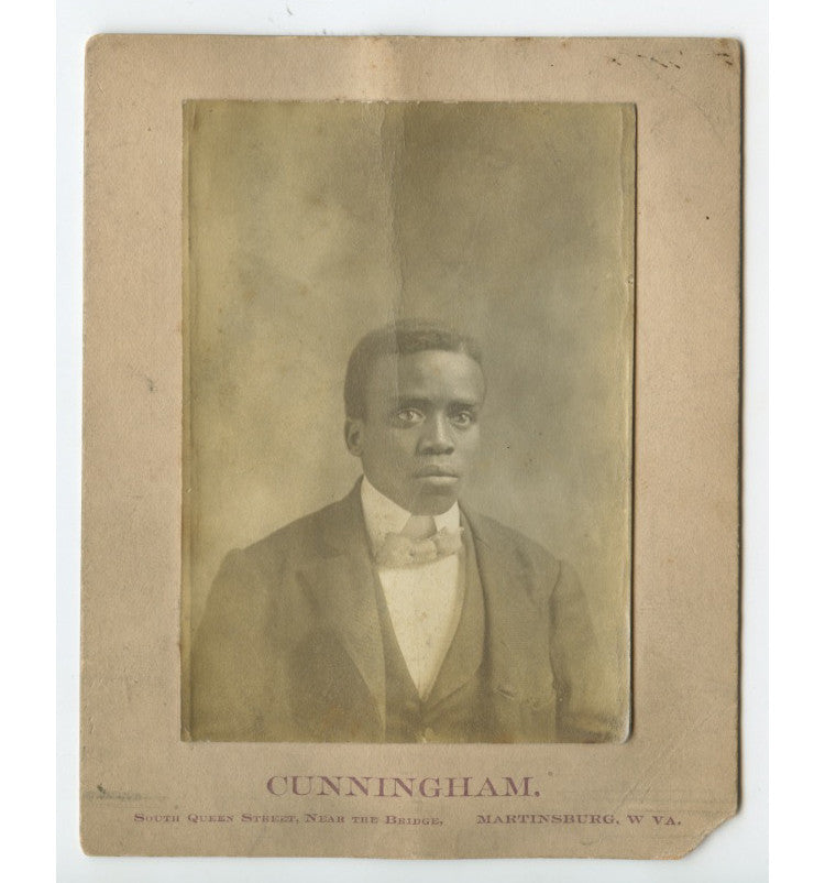 AFRICAN AMERICAN MAN STUDIO PORTRAIT BY CUNNINGHAM, MARTINSBURG, W. VA