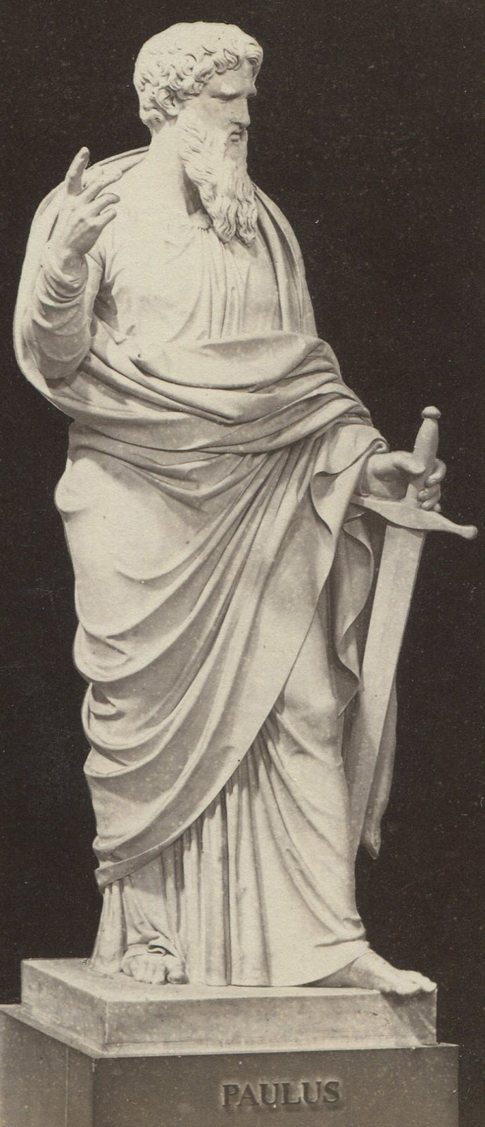 Vintage Statue of St Paul by Thorvaldsen Cabinet Card Photo - Original Photo, Religious Art Portrait