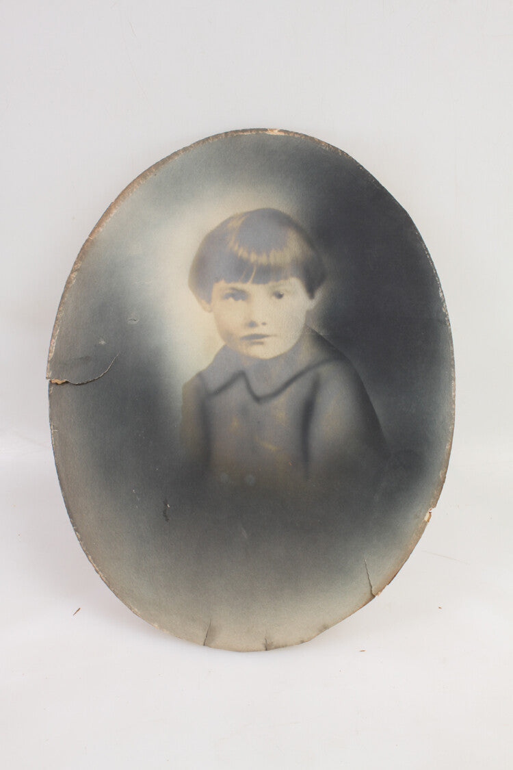 10X13 CONVEX PORTRAIT OF YOUNG BOY W/ VINTAGE HAIRCUT