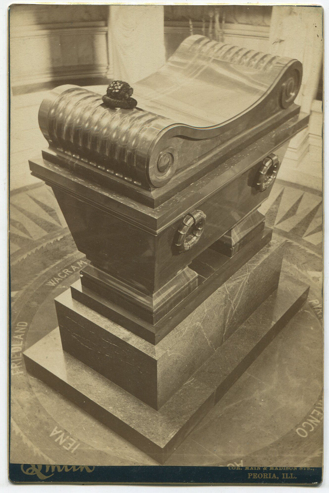 Vintage Napoleon Sarcophagus Cabinet Card - Paris, France Photo, Two Views, Napoleonic Memorabilia