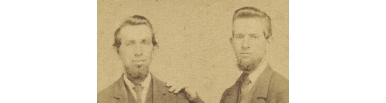 LANCASTER, PA, CIVIL WAR ERA MEN W/ STAMP, CDV PHOTO
