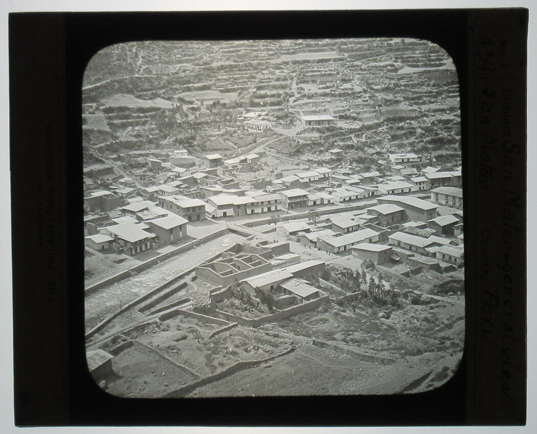 VIEW FROM ABOVE SAN MATEO, PERU. PHOTO ON GLASS.