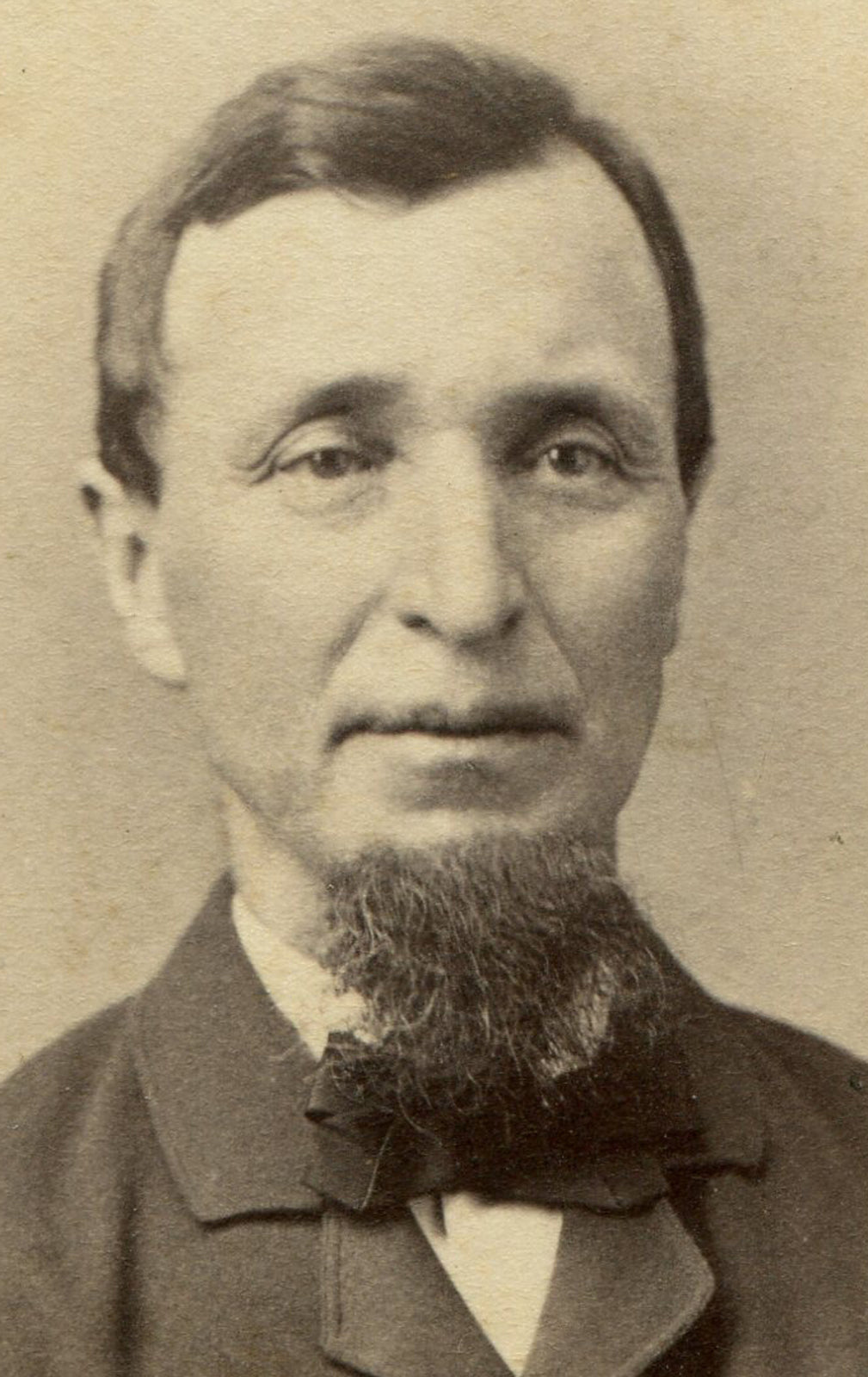 MAN WITH STRONG ROMAN NOSE, CHIN BEARD. CDV. TROY, N.Y.