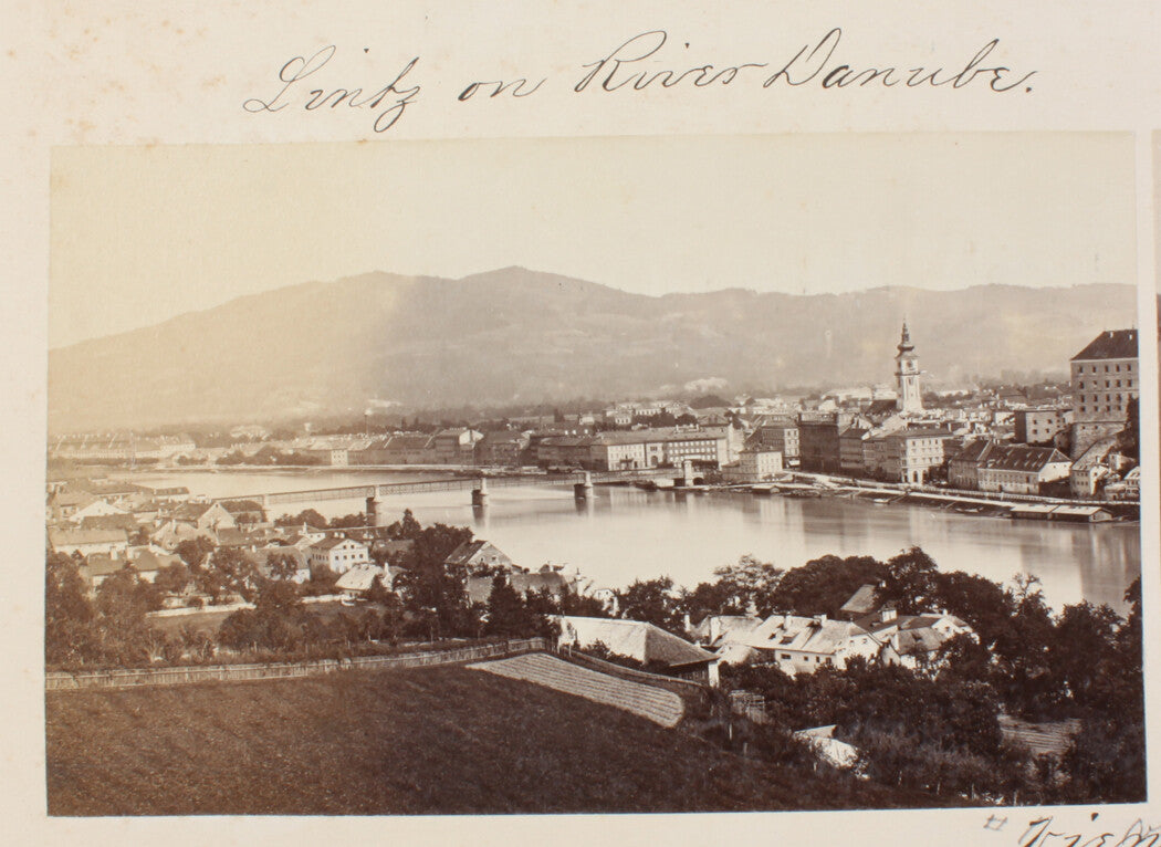 Vintage Linz on the Danube, Austria - 8x10 Photo Print, Danube River Landscape Wall Art