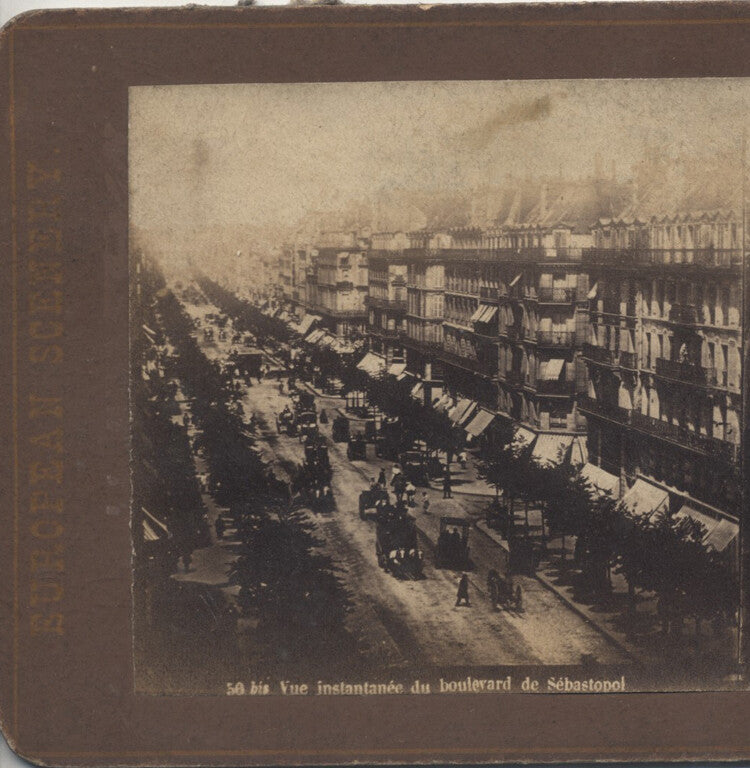 STEREOVIEW OF BOULEVARD DE SEBASTOPOL FROM ABOVE - PARIS, FRANCE