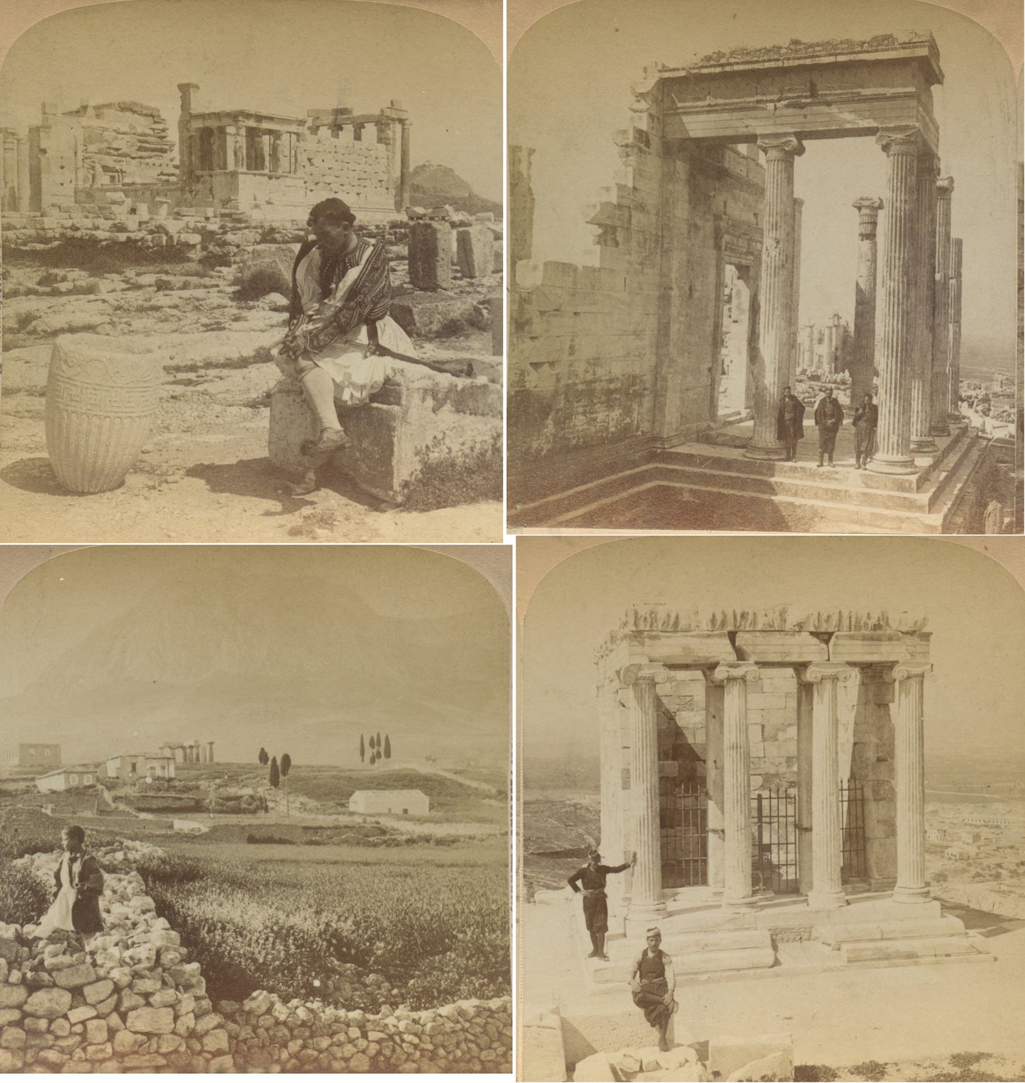 ART + ARCHITECTURE, VINT PHOTOS GREECE, RUINS + LANDSCAPE, SET OF 4