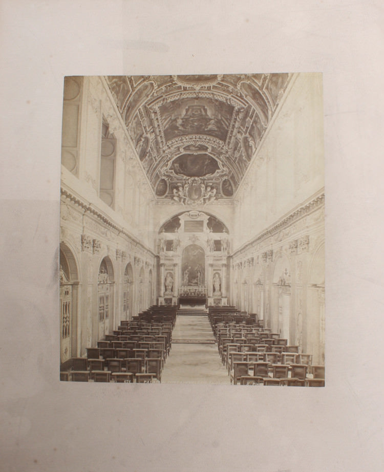 STUNNING 9X10 ALBUMEN OF PALACE DE FONTAINEBLEAU W/ BEAUTIFUL FRESCO