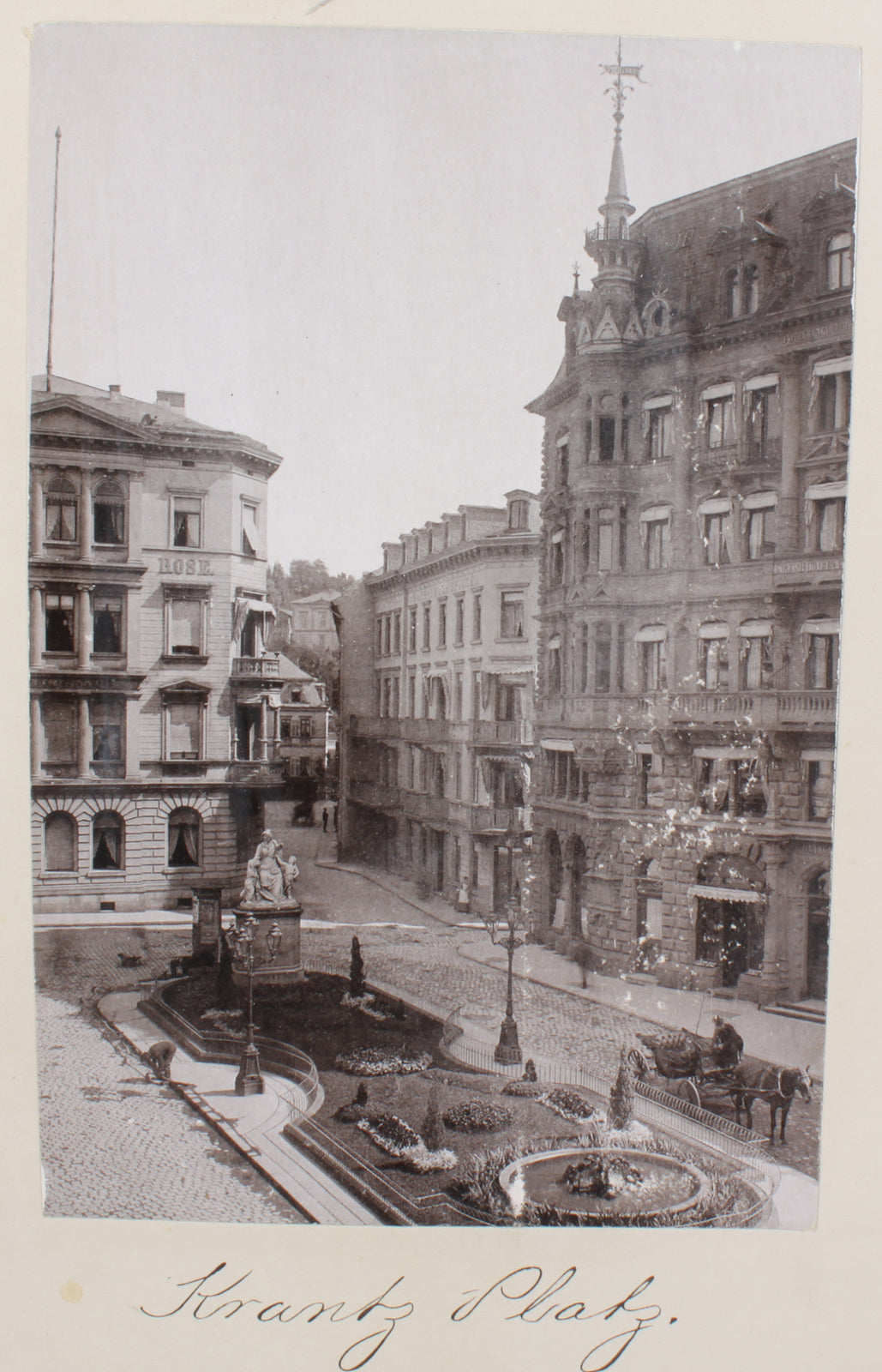 Vintage Wiesbaden Street Scene with Garden 8x10 Print - Wall Art, Germany Photography Gift