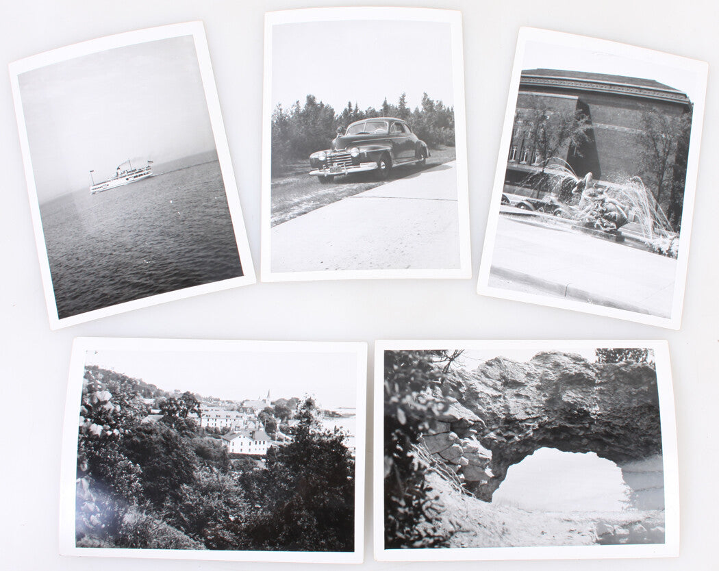 AMERICA IN AMATEUR PHOTOGRAPHS. 5 X 7 SILVER PRINTS. 5 SET CIRCA 1950.
