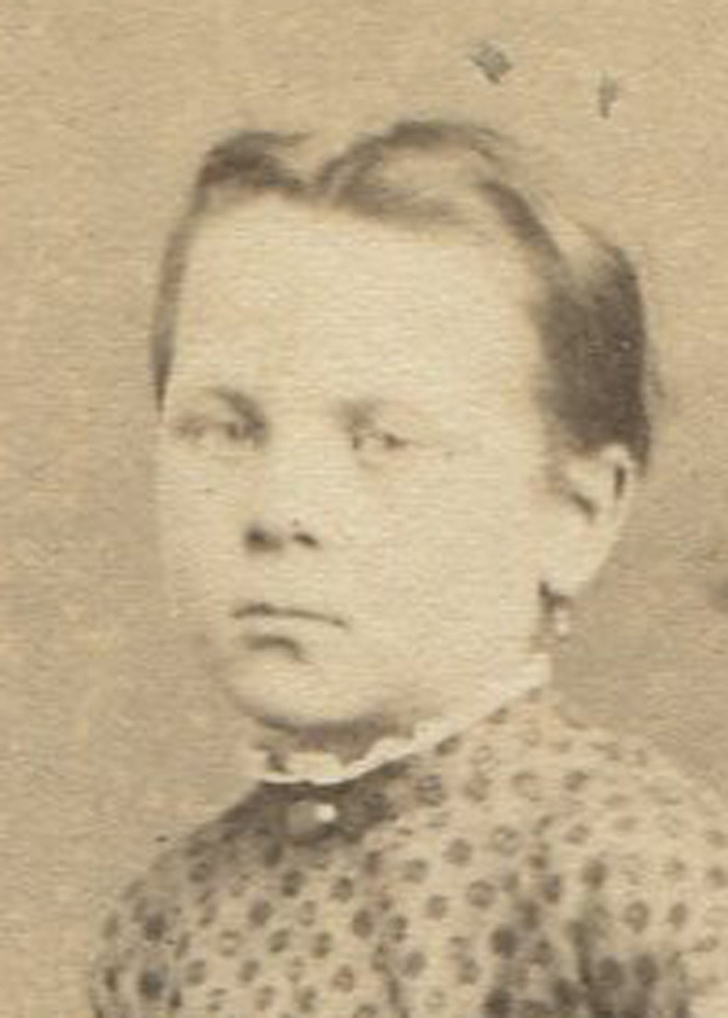 Vintage School Girl in Print Dress Seated Portrait Photo, Original Old Photo,