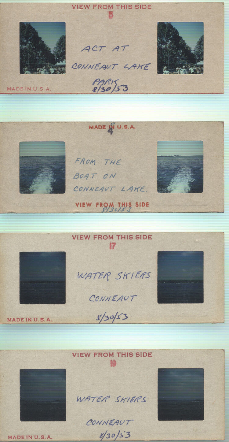 1953 STEREOVIEW SLIDES OF CONNEAUT LAKE IN THE SUMMER - SET OF 16