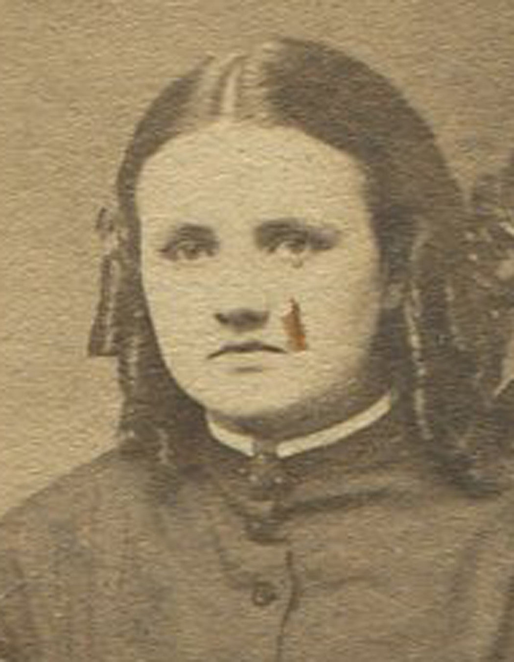 WOMAN SEATED, RINGLET CURLS. CDV. MCKEESPORT, PA.