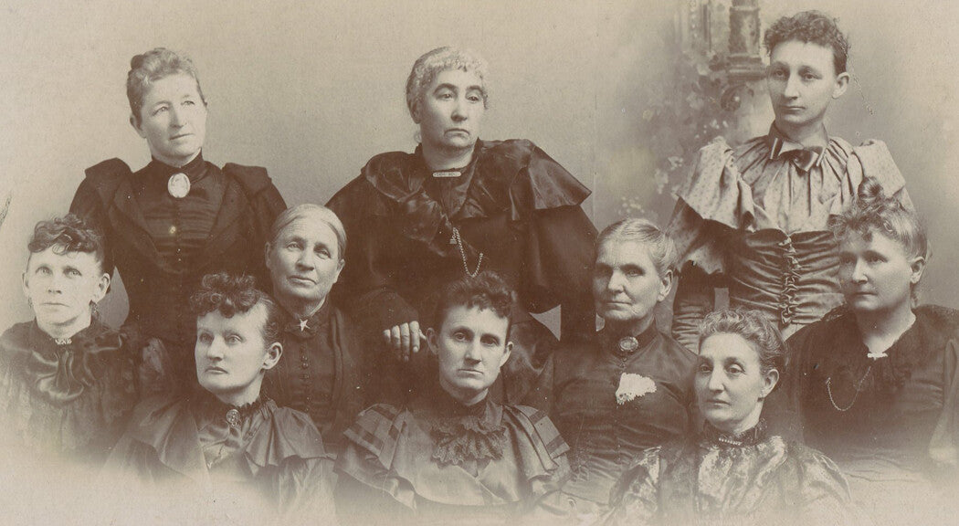 Rare Vintage cabinet card photo: group of women in Baker City, Oregon - early 1900s, two-view wall art card