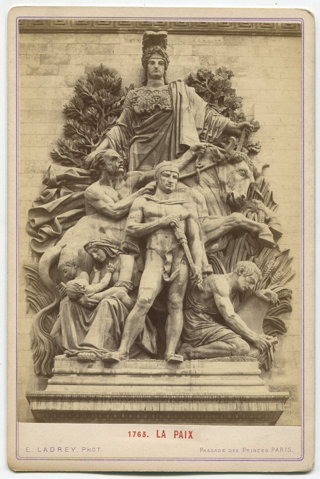 ARCHITECTURAL RELIEF, PARIS, FRANCE. CABINET CARD.