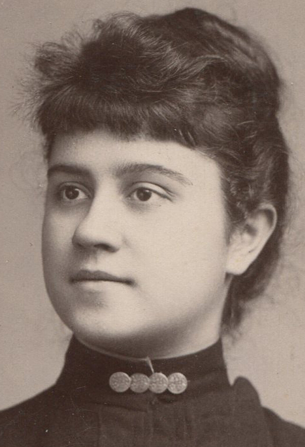 Vintage Dark-Haired Woman Cabinet Card NY - Original Photo, Collectible Portrait