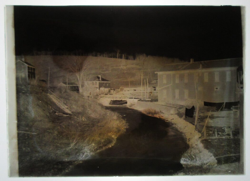 ALLEGHENY COUNTY, PA. BRIDGE AND STREAM. 5 X 7 GLASS PLATE NEGATIVE,CIRCA 1910s.