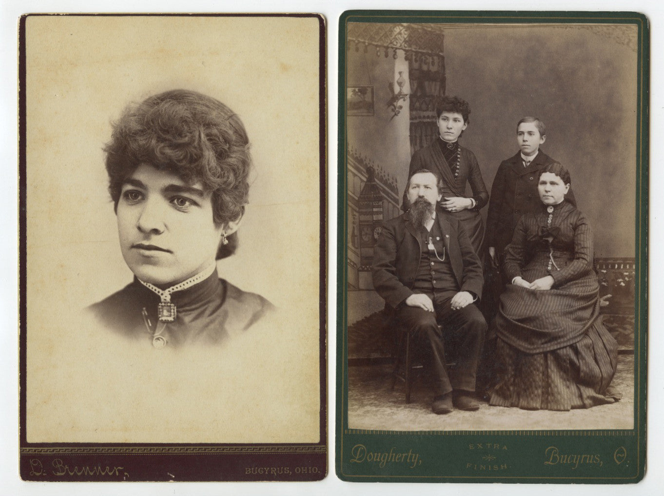 SET OF 3 CAB CARD PHOTOS PORTRAITS PEOPLE FROM BUCYRUS, CHILLICOTHE, OH