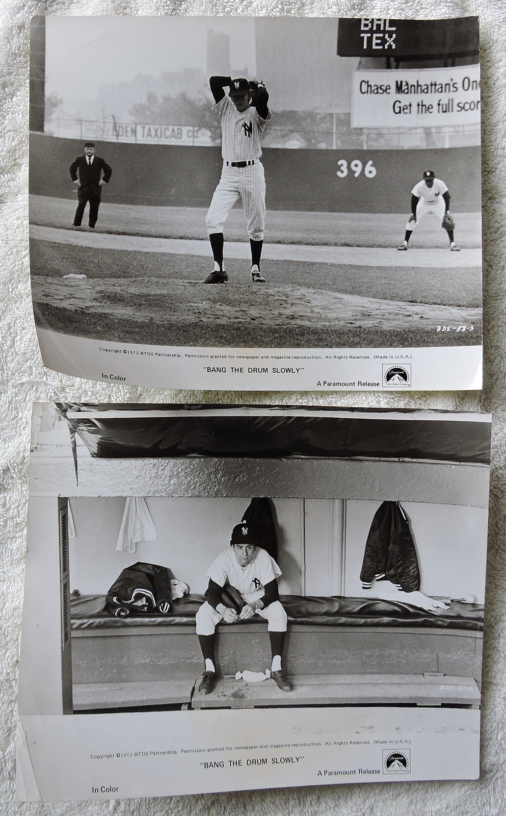 BANG THE DRUM SLOWLY 8X10 VINT SET OF 2 ORIGINAL MOVIE STILLS
