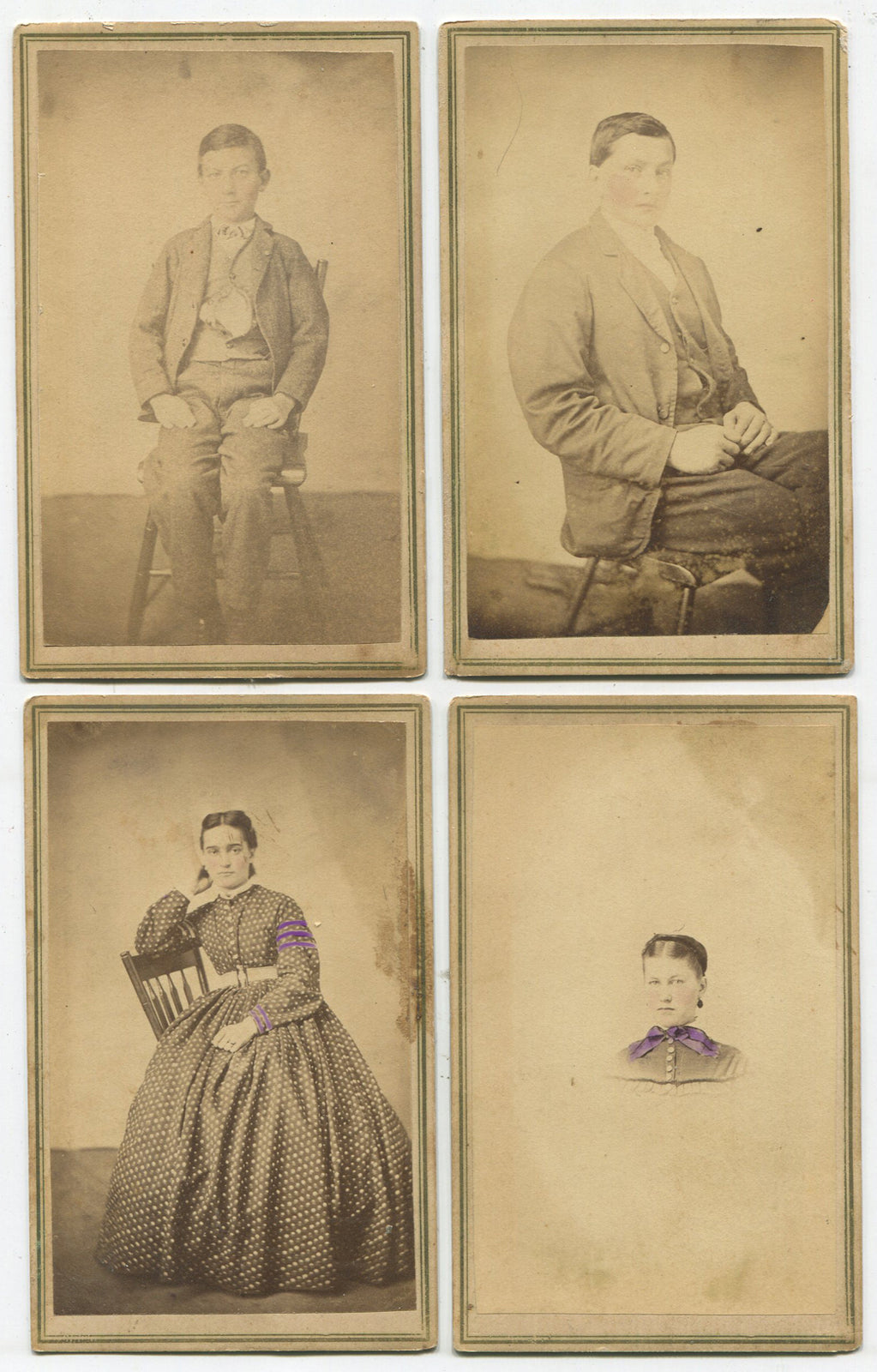 YOUNG MAN, YOUNG WOMAN. 4 SET CDV. GOULDSBORO, PA.