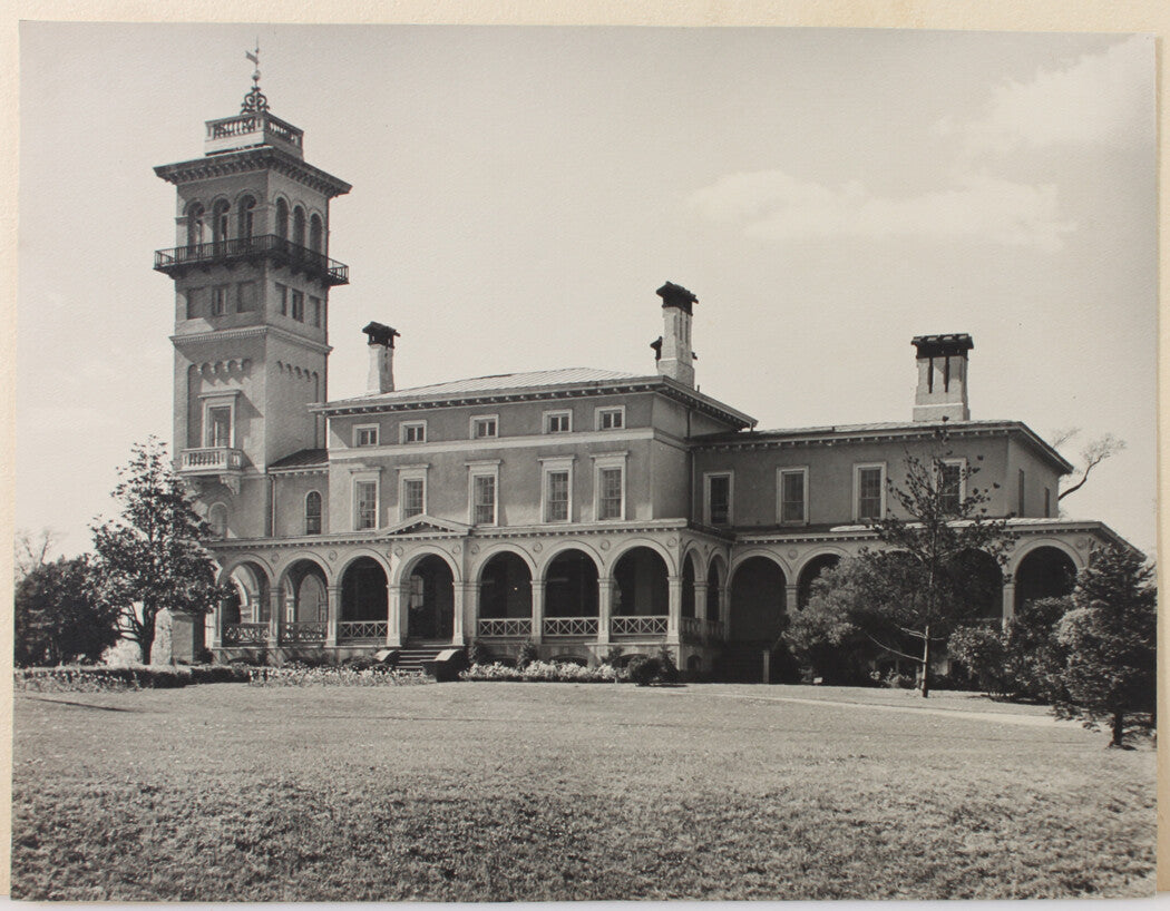 Vintage Italianate Architecture Photo 11x14 Silver Print - Building & Grounds Wall Art