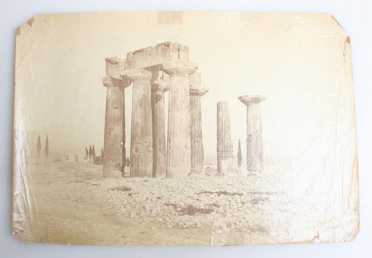 9X12 ALBUMEN PHOTO OF GETHSEMANE GARDEN WHERE JESUS CHRIST SLEPT - JERUSALEM