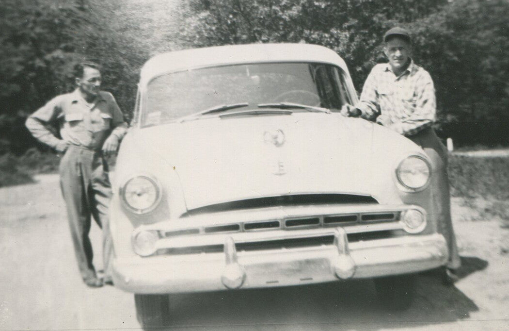 Vintage 1950s 7-Set Silver Gelatin Photos: People Posed with Classic Cars, Mid-Century Wall Art, Original Packaging