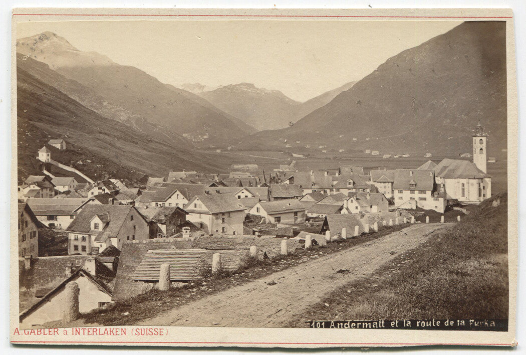 VILLAGE, INTERLAKEN, SWITZERLAND. CABINET CARD.