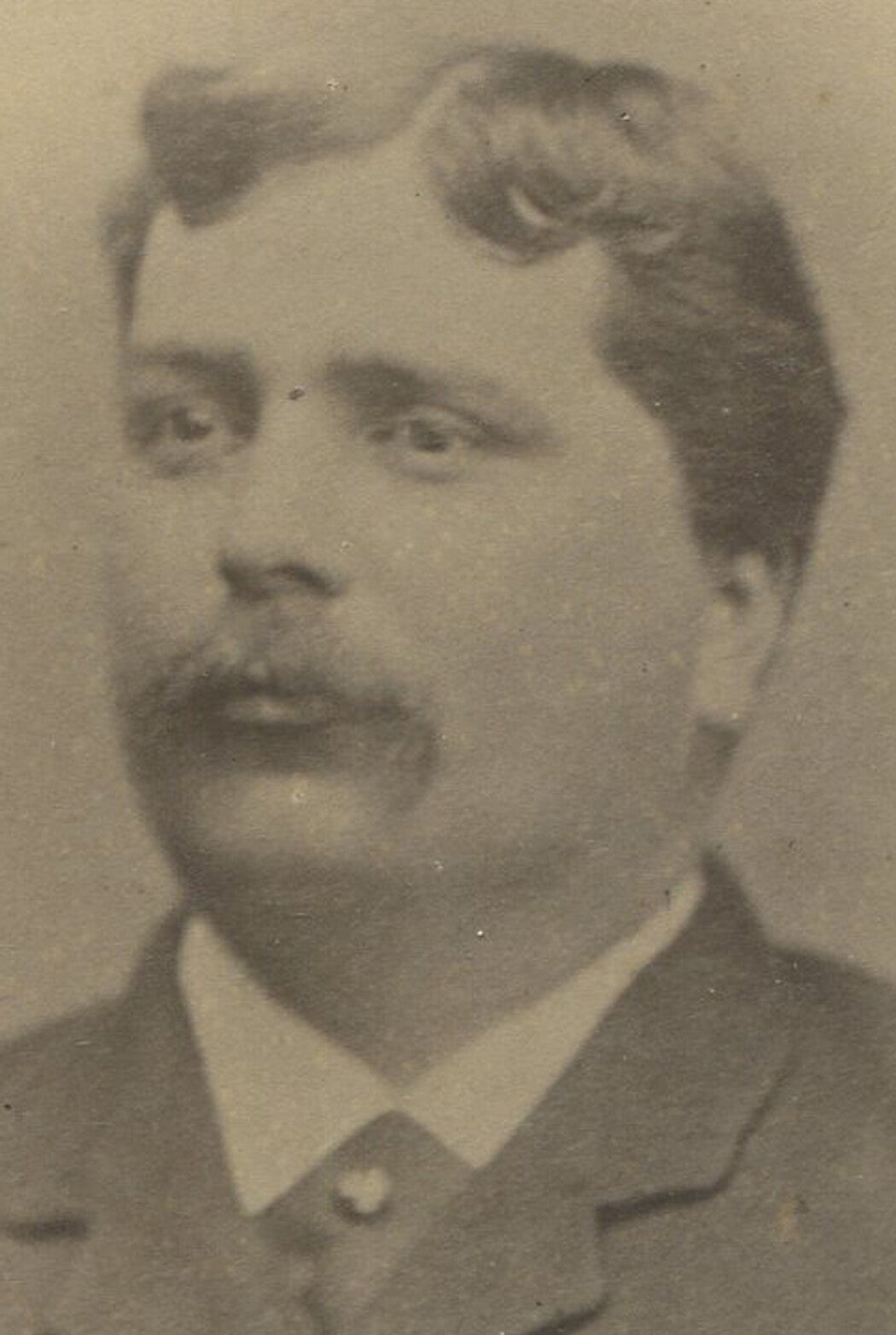 Vintage Man with Mustache Memorial Card - Cabinet Card, Europe, Old Photo, Historic Portrait