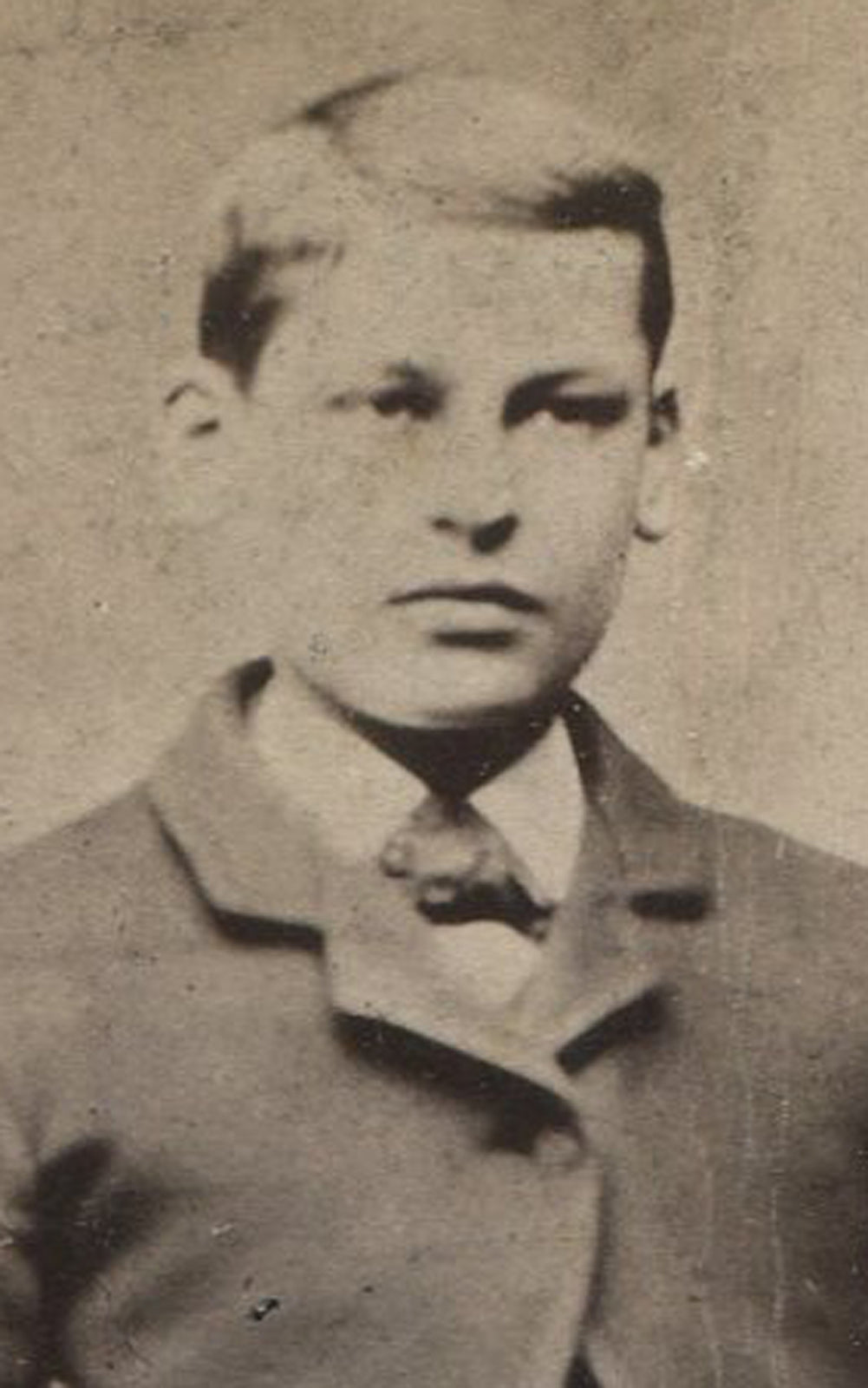 YOUNG MAN CASUAL STANDING POSE LEANING ON CHAIR. CABINET CARD, ALLEGHENY CITY.