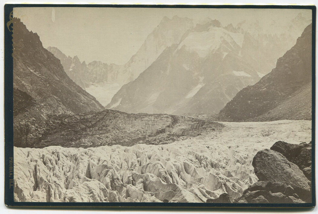 Vintage Glacier, Switzerland Cabinet Card Photograph – Alpine Landscape, Original, Ready-to-Frame Wall Art