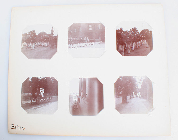 SET OF SIX SCENES OF EARLY 19TH CENTURY BERLIN W/ MILITARY PARADE CARRIAGES